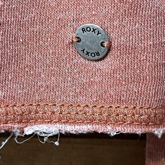 Roxy Cropped Rust Hoody Graphics Size XS Ray Hem Urban City - Picture 3 of 10